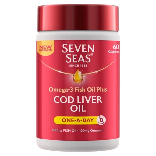 Seven Seas Cod Liver Oil Tablets With Omega-3 Fish Oil One A Day 60 Capsules ...