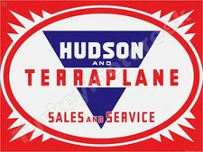 Hudson And Terraplane Sales And Service 9" x 12" Metal Sign