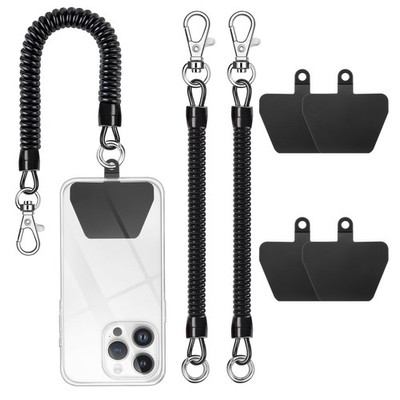 Phone Tether, 2 Pack Phone Lanyard Tether with 4* TPU Patch and 1*Carabiner f...