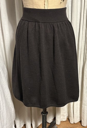 Vintage Dark Brown Sweater Knit Knee Length Skirt Sz M-L Pre-owned - Picture 1 of 7