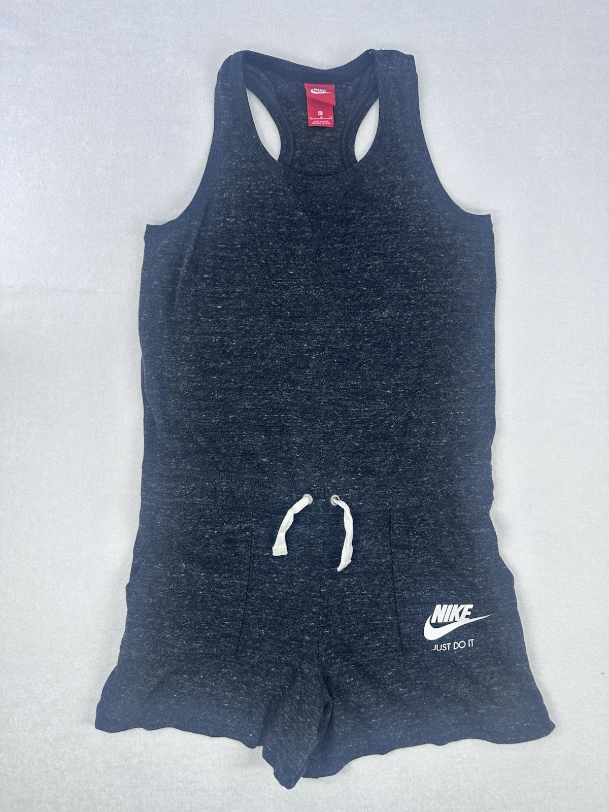 Vintage Nike Gym Women  Racerback Romper in Heathered Black Size XL