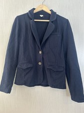 J Crew Schoolboy Sweater Blazer Women s Size M Blue Knit Cotton Preppy