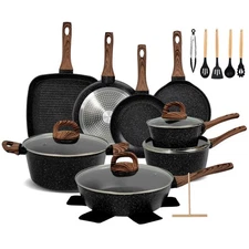 Nonstick Pots and Pans Set, 25-Piece Ceramic Cookware Set, Induction Kitchen ...