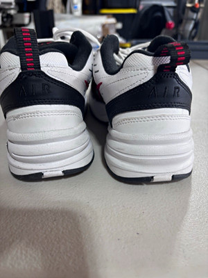 Nike Air Monarch IV Men's Low Top Lace-Up Sneaker White/Black/Red 415445-101
