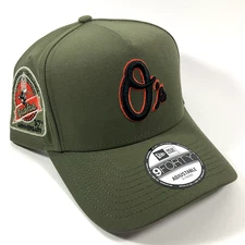 New Era Baltimore Orioles Exclusive Olive Orange 9FORTY A-Frame Snapback Hat Cap