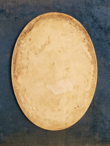 Antique Victorian Memorial Gravestone Funeral Picture Portrait Porcelain Plaque - Foto 4 di 5