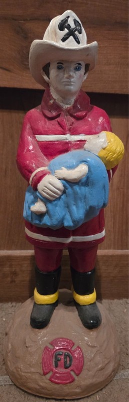 Firefighter Figurine Saving Child 13.5"
