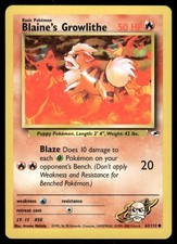 Pokemon Tcg Blaine's Growlithe #62 Pokemon Gym Heroes MP