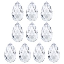 10Pcs K9 Crystal Pendants Teardrop Beads 38mm Chandelier Prisms DIY Clear