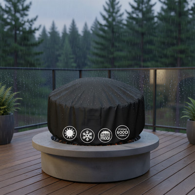 NEW 36'' Round Fire Pit Cover, Heavy Duty 600D Waterproof