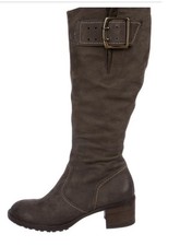 Paul Green Kendra Women Knee High Riding Boot Size 5 US 7.5 Leather Brown Buckle