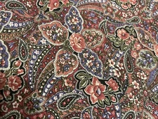 1 Yd 12" Vtg Peter Pan Fabrics, Inc Romantic Floral Paisley 45" Wide