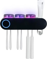 Touchless Toothpaste Dispenser Set w/ Toothbrush Holder  3 Cups - Wall Mount