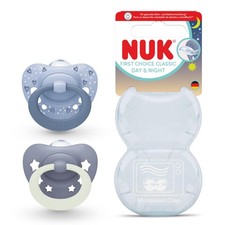NUK First Choice Classic Night Baby Dummies 6-18 Months Orthodontic Soothers