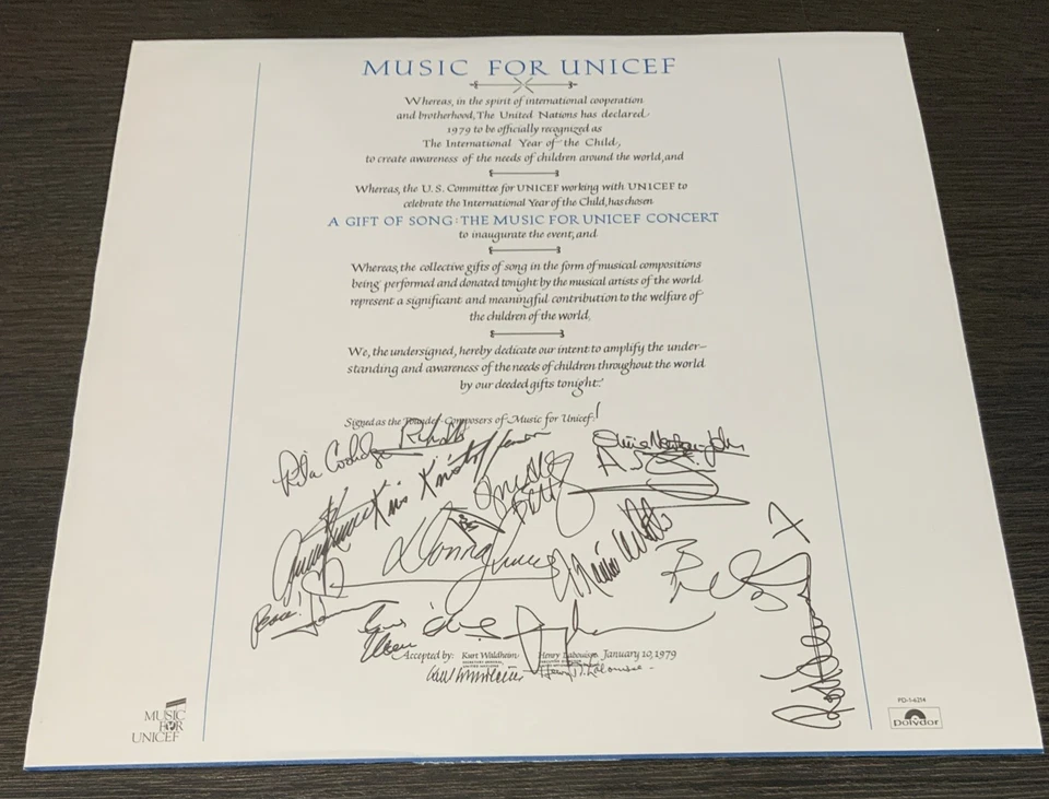 The Music For Unicef Concert 1979 LP EX PD-1-6214, Rare, Rod Stewart ABBA A Gibb - Image 4 of 4