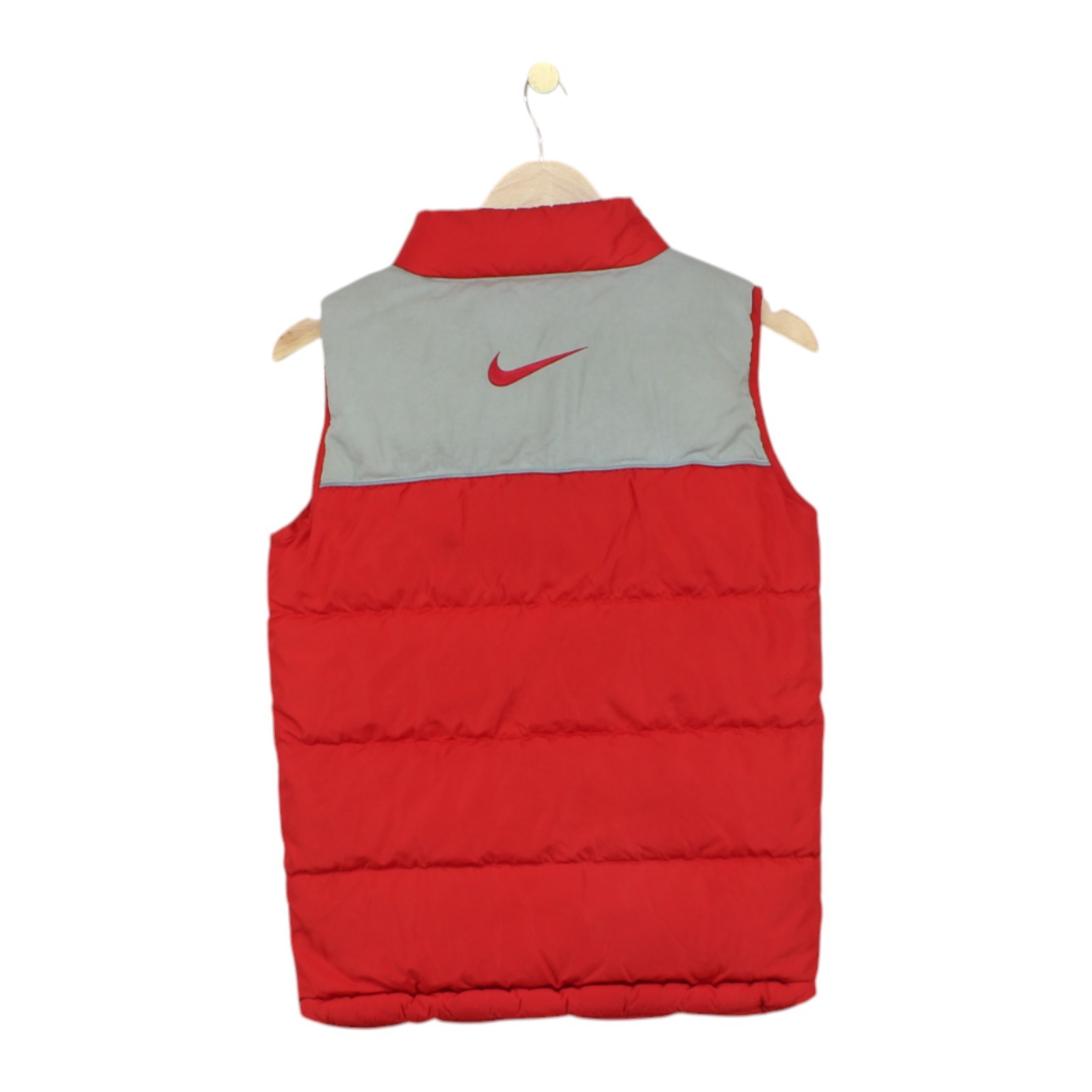 SACAI X NIKE Scaldamuscoli Nike vintage piumino donna taglia 6 rosso Y2K Swoosh full zip retrò