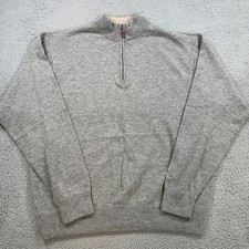 Peter Millar Mens XL Gray Wool Cashmere Luxe Blend 1/4 Zip Pullover Sweater