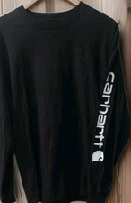 Carhartt Long Sleeve Shirt Mens Small Loose Fit Black Casual Workwear K231 BLK