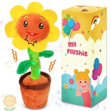 Singing Dancing Sunflower Talking Toy Musical Plush Repeat What You Say Funny...