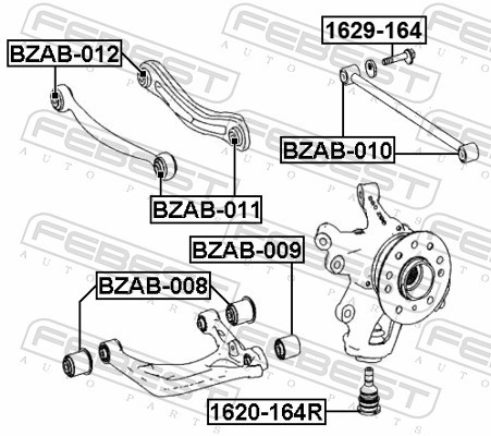 4x ✅Fits FEBEST BZAB-010 REAR TIE ROD SILENTBLOCK MERCEDES BENZ ML-C ⭐UK Seller⭐