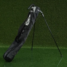 CLUB CHAMP PITCH & PUTT STAND BAG 2-WAY DIVIDERS SUNDAY CARRY GOLF BAG, BLACK