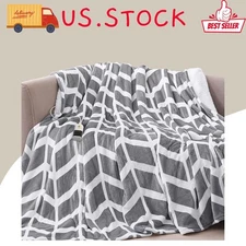 72"x84" Electric Heated Throw Blanket with 9 Heat Settings, Grey