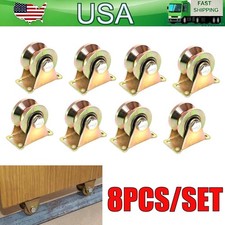 8Pcs 2" 2in V Groove Wheel Sliding Gate Bracket Roller Heavy Duty Caster Wheels