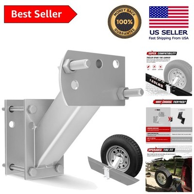 120LBS Trailer Spare Tire Holder Bracket - Fits 4 & 5 Lug Patterns Efficiently