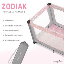 Dream On Me Zodiak Portable Playard in Pink, Lightweight, Packable