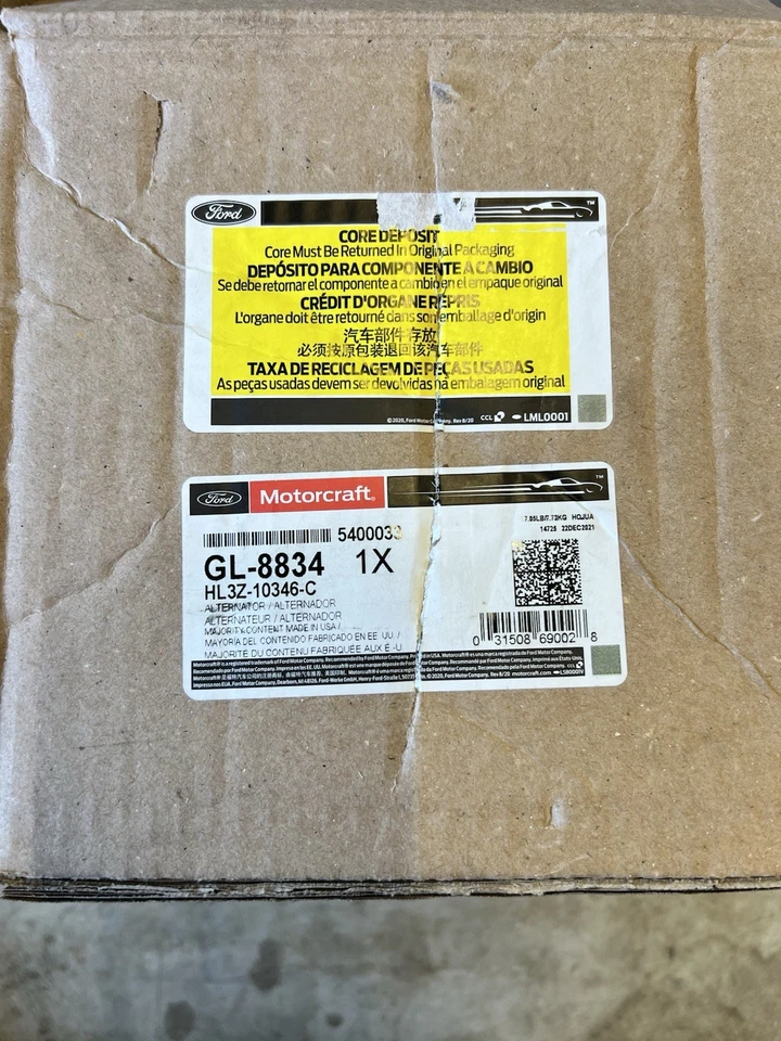 全新带盒 Motorcraft GL-8834 福特 F150 交流发电机 — 第 2/4 张图片