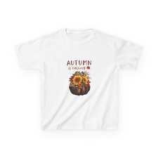 Autumn Vibes Kids Tee, Fall T-Shirt for Children, Autumn is Calling Shirt, ... 