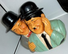 VINTAGE LAUREL AND HARDY BUST FIGURINE STATUE CERAMIC ORNAMENT
