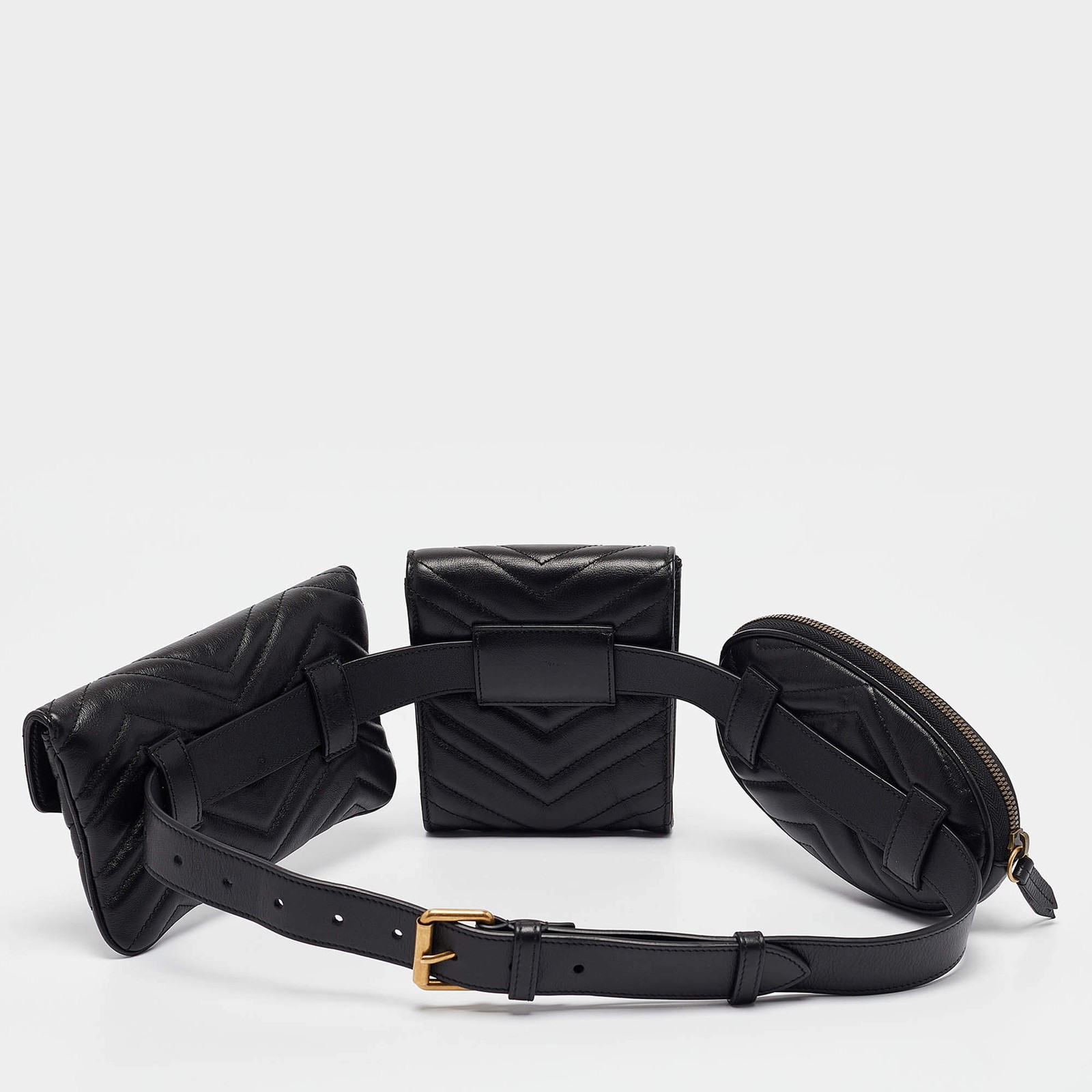 Gucci Black Matelasse Leather GG Marmont 2.0 Multi Belt Bag image 4