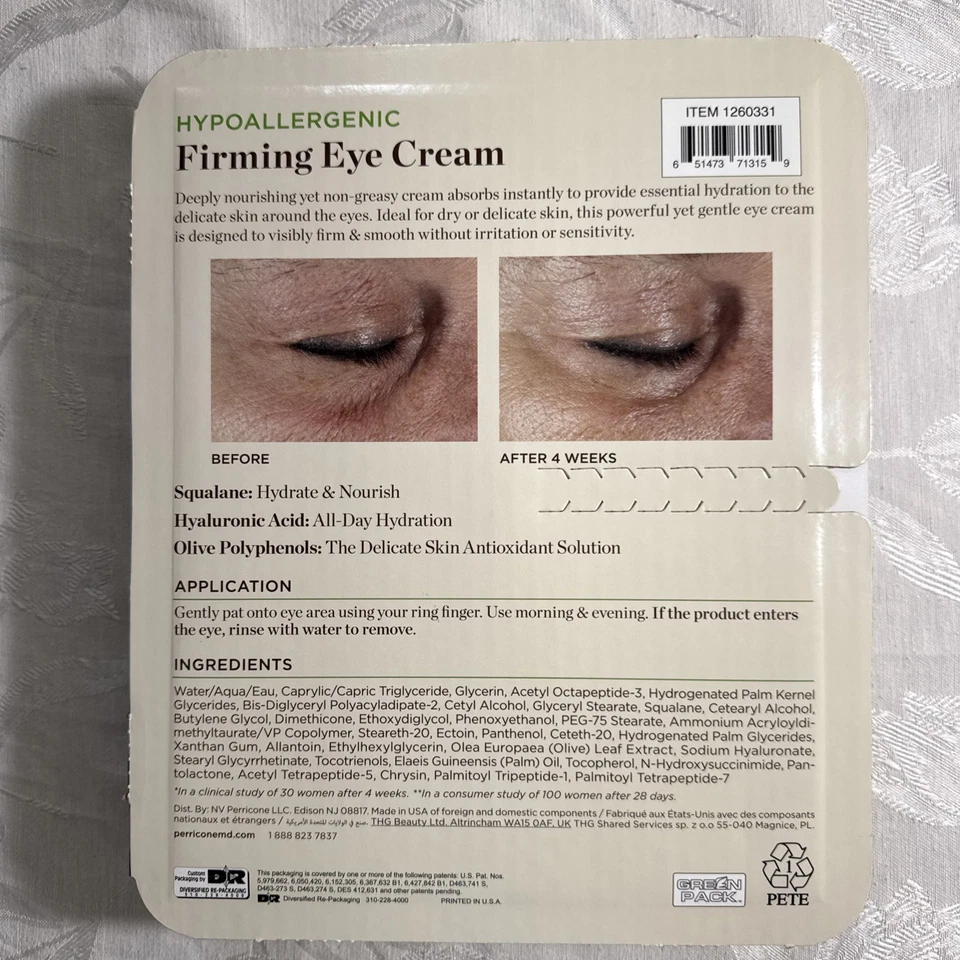 Crema reafirmante e iluminadora de ojos Perricone MD Hypoalergenic Clean Correction Foto 3 de 4