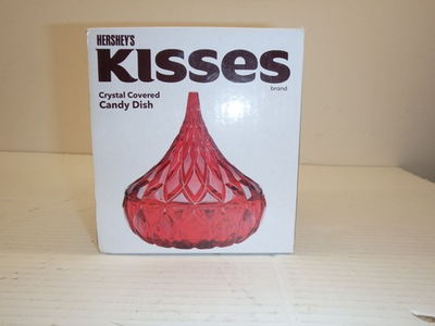 #ad #ad Hersheys Kisses Ruby Red Crystal Covered Candy Dish In Box $14.97