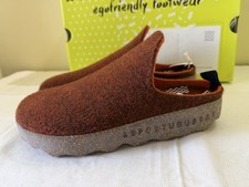 ASPORTUGUESAS Wool Cork Mules Slides Clogs Shoe Come Rust 39/8.5 NIB Hippie Boho