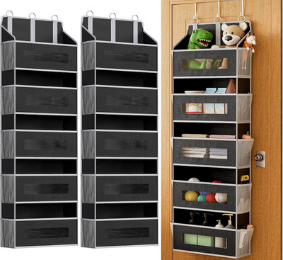 2 Pcak 5 Tier over the Door Organizer - Large Capacity behind Door Hanging Shelv