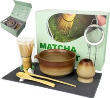 Matcha Whisk Set, 7 Pcs Matcha Kit with Bamboo Tools, Bamboo Design Matcha Bowl,