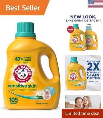 #ad Dye Free Sensitive Skin Liquid Detergent 105 fl oz 105 Loads Fresh Aroma $19.99