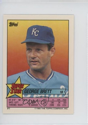 George Brett, Chris Brown, Ruben Sierra 1989 Topps Stickers Super Star Backs card