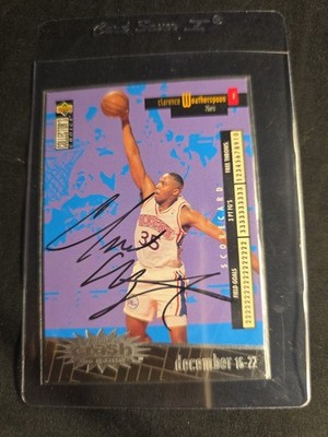 1996-97 Collector's Choice Silver Clarence Weatherspoon AUTOGRAPH HAND SIGN IP 