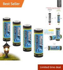 Efficient 4-Pack 3.2V 400mAh LiFePo4 Rechargeable Batteries for Everyday Devices