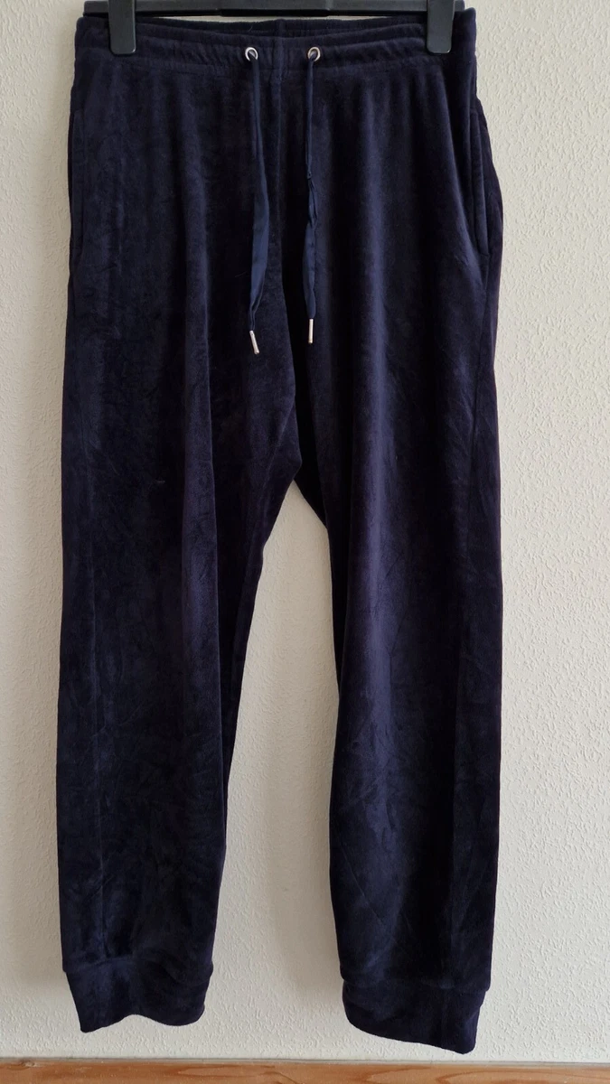 Ladies Womens Primark Navy Velour Fleece Lined Joggers Size 12 eBay