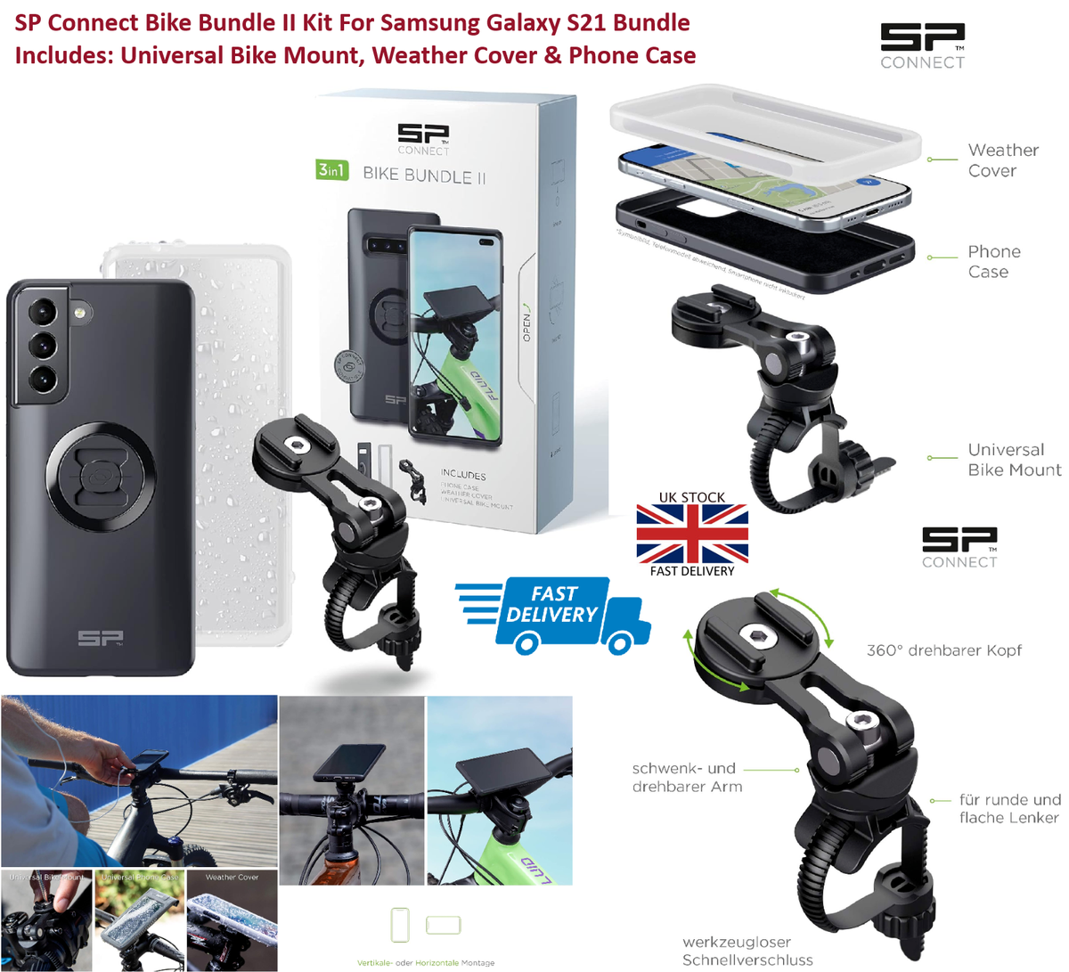 SP Connect Bike Bundle II Kit For Samsung Galaxy S21 with