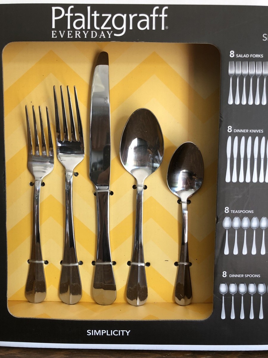 Pfaltzgraff Everyday Simplicity 53Piece Stainless Steel Flatware Set  Service - Main Image