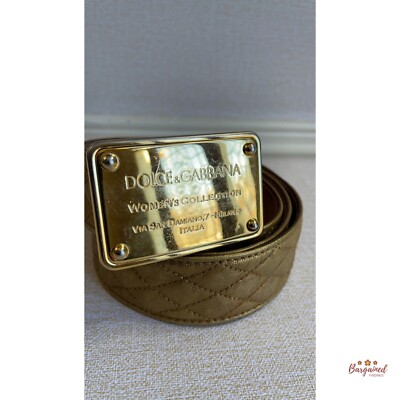 Dolce & Gabbana Gold leather quilted belt Dolce and Gabbana, Gold leather quilted belt For Sale at 1stDibs main image 2