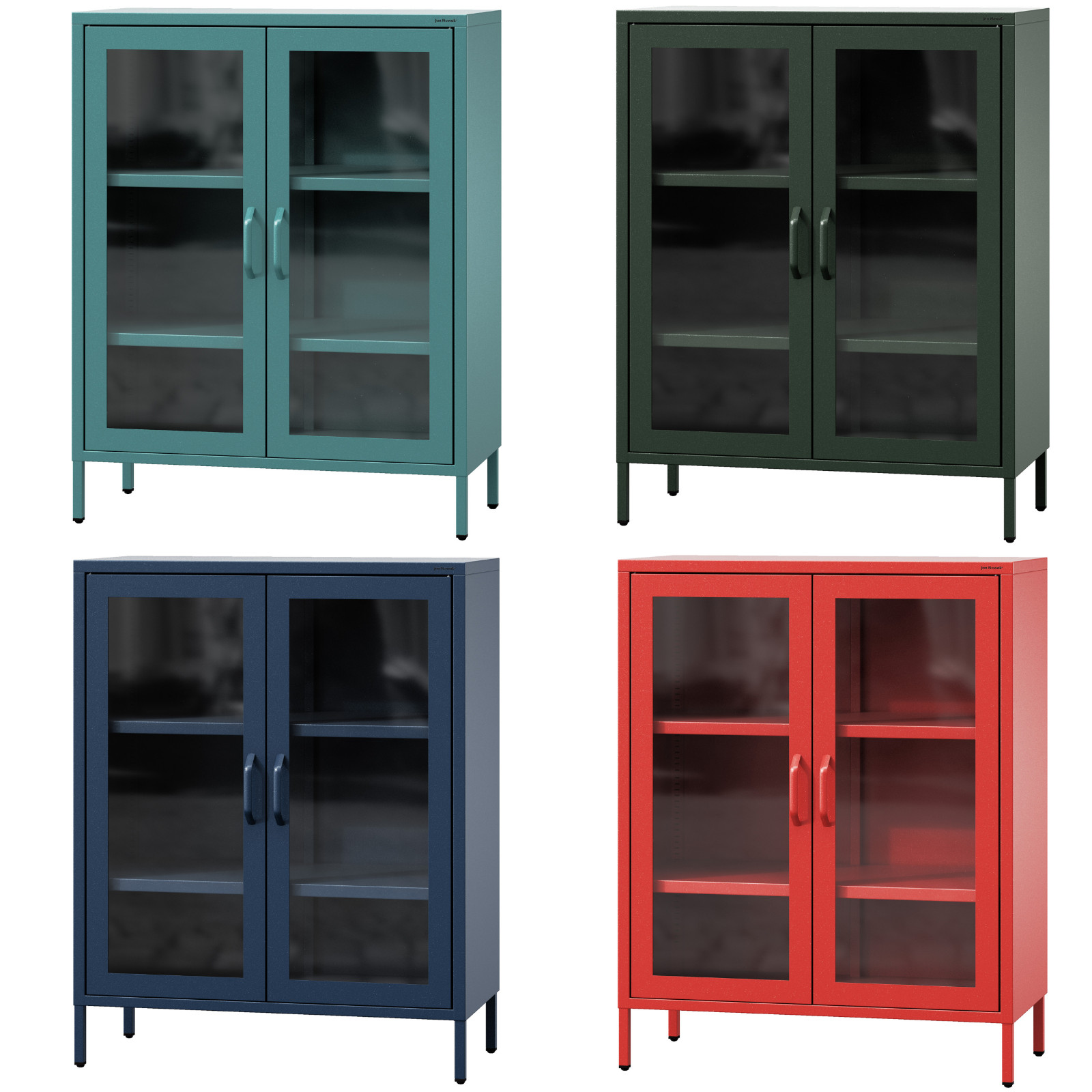 Vitrina Expositora Salon - Gina | 2 Estantes Ajustables Vidrio Templado