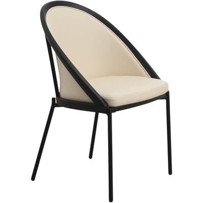 LeisureMod Upholstered Faux Leather Accent Dining Kitchen Chair Urbane Series