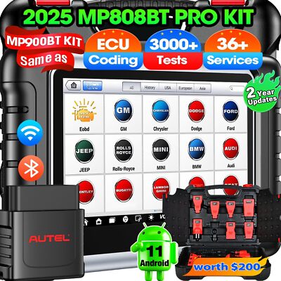 Autel MaxiPRO MP808BT PRO Scanner Kit - 2 Year Updates With ECU Coding & 3000+ Tests