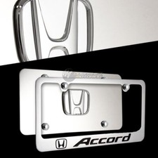 Chrome Honda Accord Front Rear Mirror Stainless Steel License Plate Frame 3d Chrome Honda Accord Front Rear Mirror Stainless Steel License Plate Frame 3d